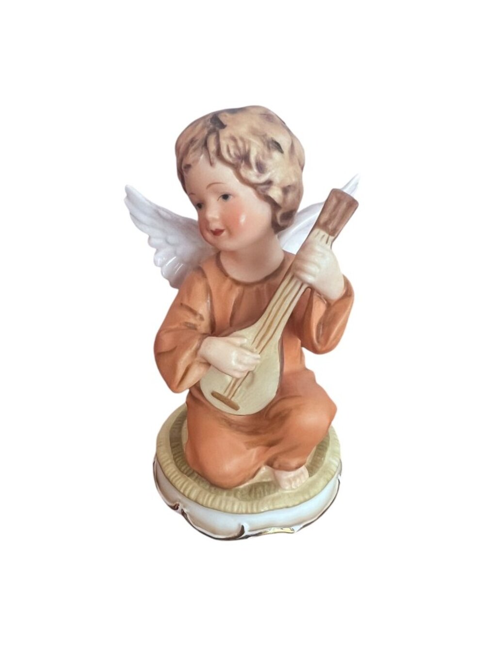 Gorham Angels Serenade Guitar Player Bone China Figurine Maruri 4.25 In Vintage